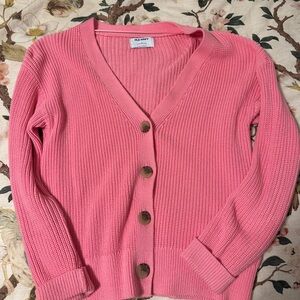 Old Navy Pink Button-Up Cardigan